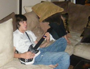 The kids enjoyed some Guitar Hero while the adults chatted.