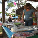 The buffet line was full of delicious selections.