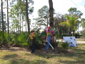 This pinata took a lot of abuse. Then it broke!